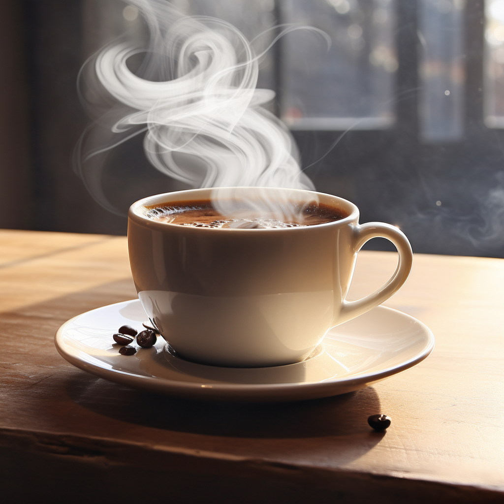 steaming coffee